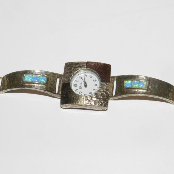 WMS VINTAGE DAVIDOV SOLID STERLING SILVER AND SOLID 14K YELLOW GOLD W OPAL/WATCH main image 6